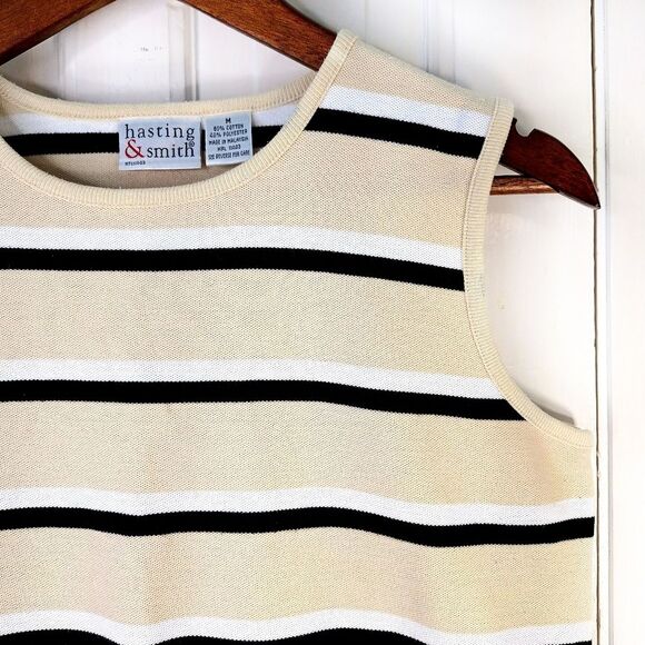 Hasting & Smith Striped Knit Sleeveless Tank Top Sz M - Picture 3 of 10